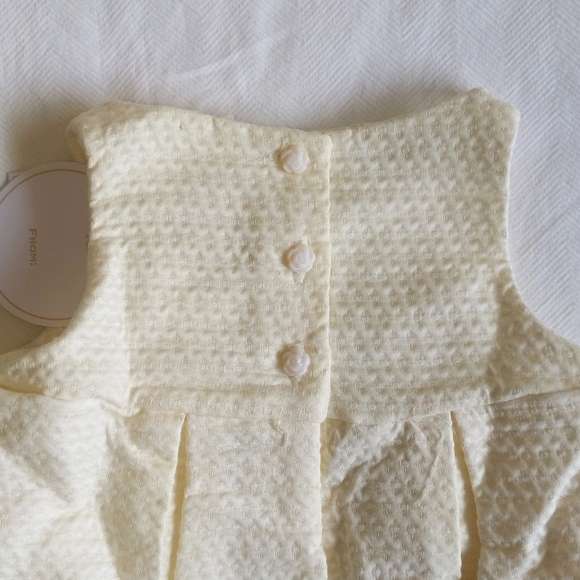 NEW shabby chic heirloom matching set romper, bonnet & booties 0-3 months baby - Picture 8 of 10